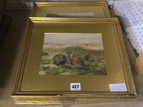 Cuthbert Edmund Swan, pair of gouaches, game birds